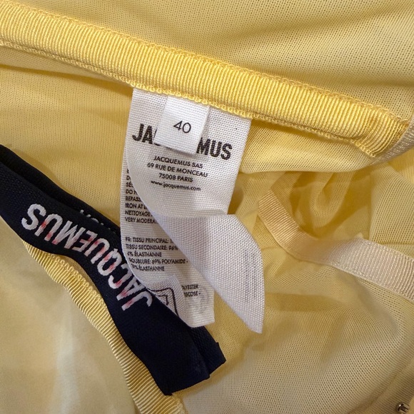 Jacquemus La Robe Vela Strapless Chiffon Gown Yellow Light - Picture 9 of 10